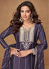 Mulberry Purple Embroidered Sharara Set