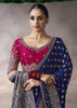 “Exclusive Offer” : Navy Blue Banarasi Designer Saree With Embroidered Blouse
