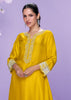 Sunshine Yellow A-Line Embroidered Kurta