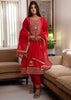 Vermillion Red Gold Detail Embroidered Suit (10702889058497)