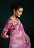 Spring Purple Designer Tissue Silk Saree With Printed Blouse