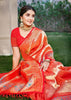 Sunset Orange Woven Kanjivaram Silk Saree