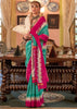 Turqoise Blue Printed Patola Silk Saree