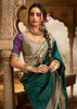 “Exclusive Offer” : Forest Green Woven Banarasi Silk Saree