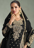 Caviar Black Embroidered Plazzo Set