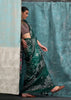 Hunter Green Satin Crepe Printed Silk Saree