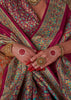 Maroon Printed Kashmiri Jamewar Saree