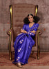 Dazzling Blue Banarasi Satin Silk Saree With Brocade Blouse