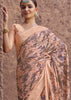 Apricot Pink Digital Printed Silk Saree