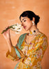 Marigold Yellow Embroidered Suit Set With Floral Print