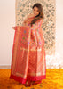 Maya: Banarasi Brocade Saree with Meenakari Floral Jangla in The Shades of Red