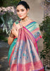 Teal Blue Woven Kanjivaram Silk Saree