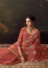 Earth Red Designer Tissue Silk Saree