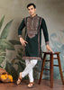 Hunter Green Embroidered Stitched Kurta Set