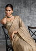 Sand Beige Embroidered Tissue Silk Saree