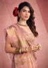 Misty Pink Woven Tissue Silk Saree