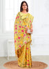 Vibrant Yellow Woven Linen Cotton Silk Saree