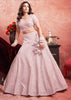 Baby Pink Net Embroidered Bridal Lehenga