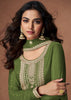 Dark Green Heavy Embroidered Sharara Set