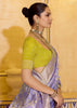 Lilac Purple Woven Banarasi Silk Saree