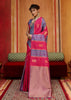 Pink Blue Woven Banarasi Silk Saree