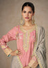 Rose Pink Heavy Embroidered Traditional Palazzo Suit Set