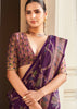 Royal Purple Floral Printed Soft Silk Saree