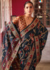 Deep Blue Floral Printed Soft Silk Saree