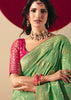 Pista Green Woven Banarasi Silk Saree