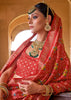 Fiery Red Printed Patola Silk Saree