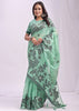 Sea Green Woven Cotton Linen Silk Saree