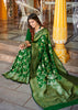 Garden of Roses: Banarasi Floral Jaal Katan Silk Saree in the Shades of Green (7702574104769)