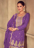 Dahila Purple Embroidered Sharara Set