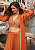 Rust Orange Designer Indo Western Set