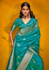 Teal Blue Woven Banarasi Silk Saree