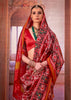 Pink And Red Printed Patola Silk Saree