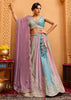 Multicolored Georgette Embroidered Sequins Lehenga Set