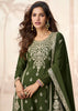 Fairway Green Wedding Wear Embroidered Plazzo Set