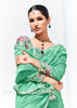 Florida Green Designer Organza Tissue Silk Saree With Printed Blouse