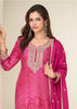 Queen Pink Bandhej Print Embroidered Sharara Set