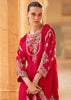 Cherry Red Embroidered Designer Suit Set