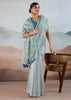 Glow Blue Woven Tissue Silk Saree