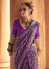 True Purple Printed Patola Silk Saree