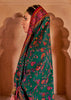 Hunter Green Printed Kashmiri Jamewar Saree