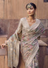 Silver Grey Digital Printed Silk Saree