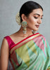 Ira: Banarasi Silk Tissue Saree in the Shades of Blue and Pink (6894168932545)