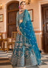Persian Blue Embroidered Net Lehenga