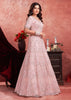 Mist Pink Net Embroidered Bridal Lehenga