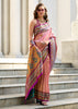 Bloom Peach Banarasi Tissue Silk Saree with Contrast Border