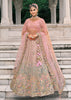 Pink & Grey Heavy Embroidered Designer Lehenga